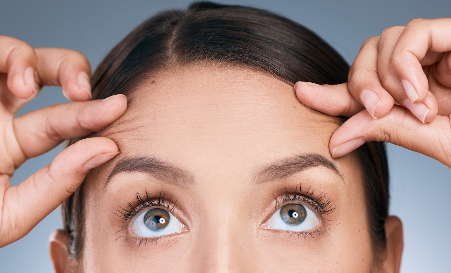 Close-up woman in studio for skin care and facial wellness